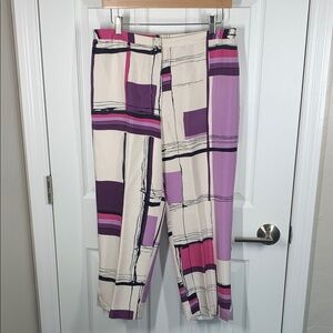 Due Per Due silk 80’s print geometric print pants size 10